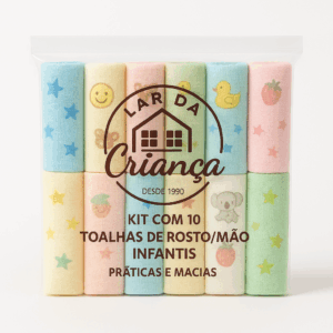 Toalhas Infantis de Mão e Rosto Kit com 10 unidades
