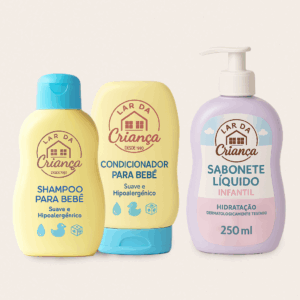 kit Shampoo, Condicionador e Sabonete Líquido Infantil