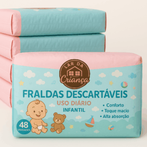 Fraldas Descartáveis Kit com 5 Pacotes