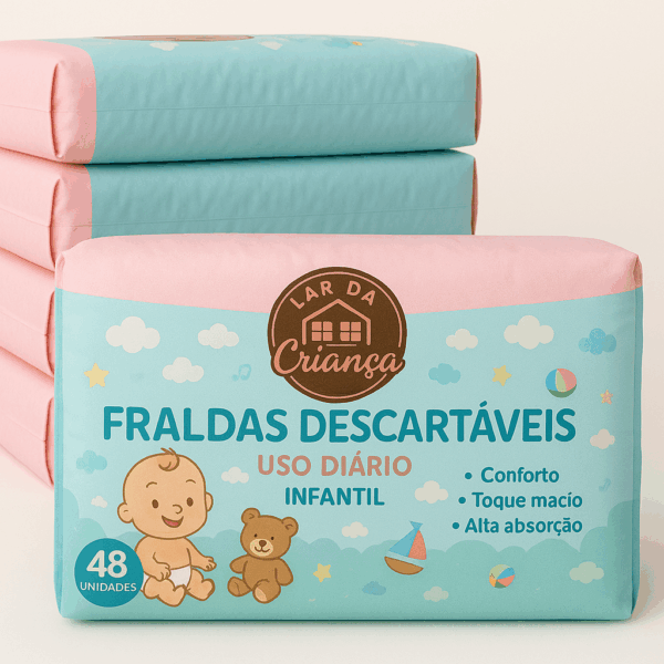 Fraldas Descartáveis Kit com 5 Pacotes